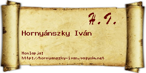 Hornyánszky Iván névjegykártya