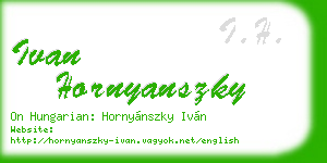 ivan hornyanszky business card