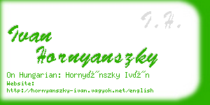 ivan hornyanszky business card